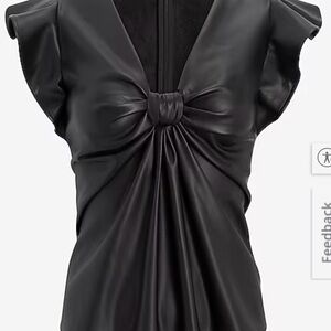 Express Elegant Black Gathered Blouse